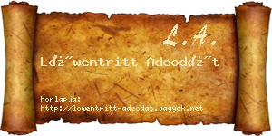Löwentritt Adeodát névjegykártya